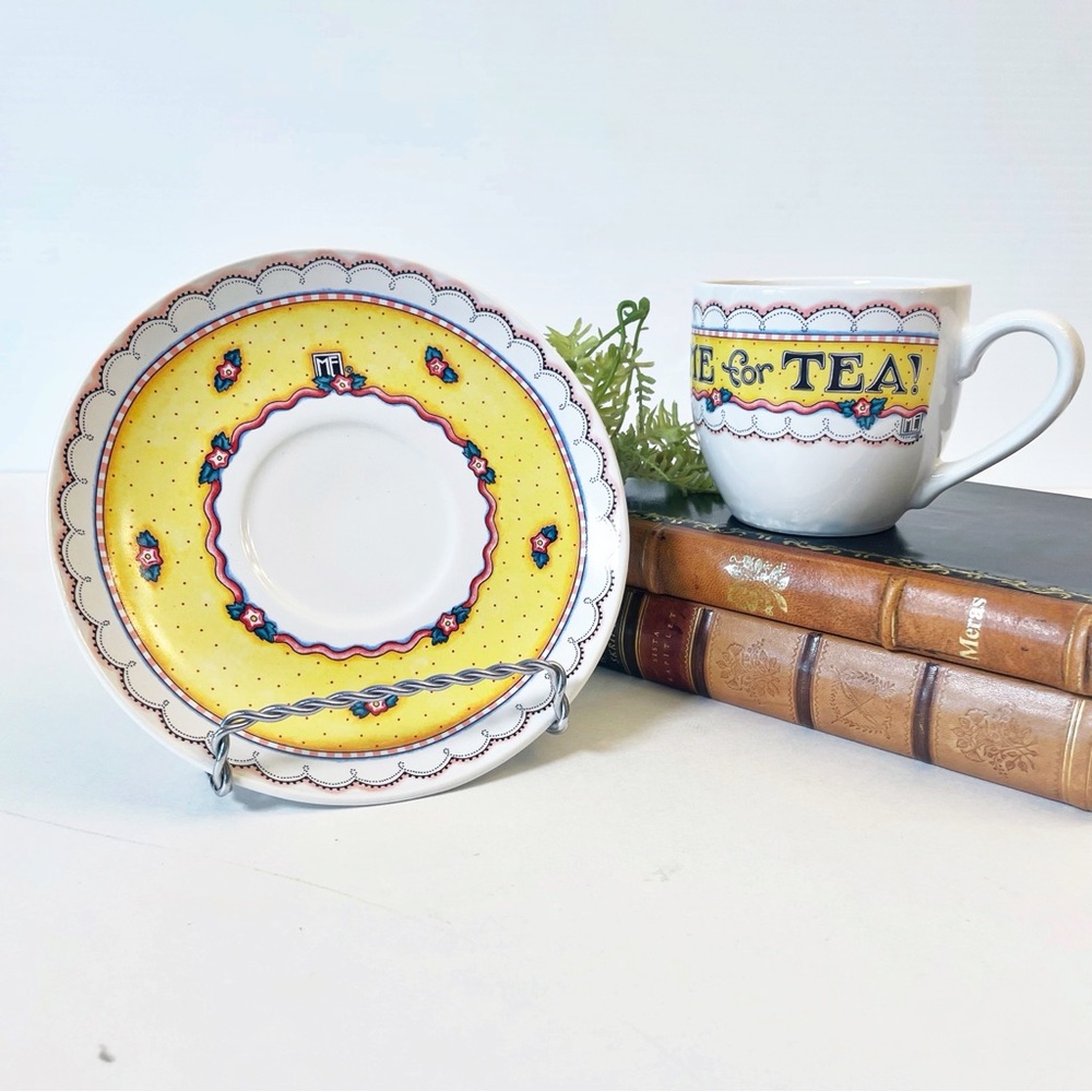 Vintage Mary Engelbreit Cup and Saucer Set Time For Tea Grandmillennial